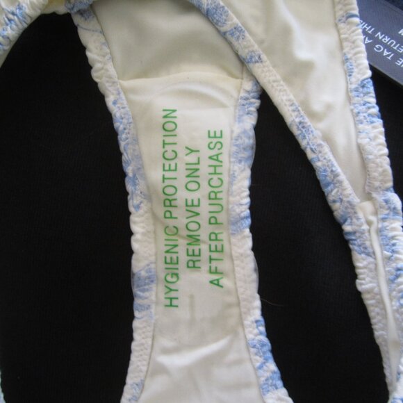 Triangl NEW Size S Inesa Bikini Indigo Cream Top Bottom Yellow Blue Floral - Picture 10 of 13